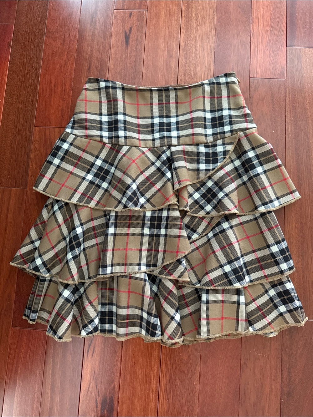 Nova Check Skirt By C.C. Brothers SZ 4 US SZ 40 Italy Layered